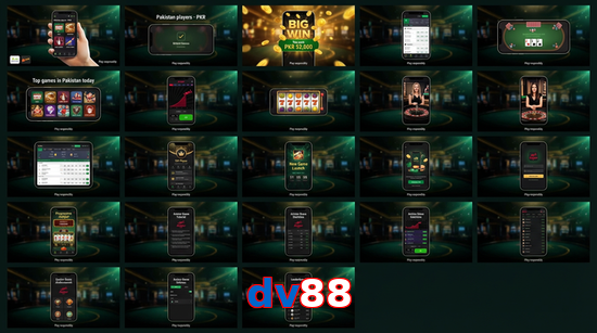 Main screen of Dv88 bet page for PK players